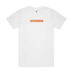 White t-shirt with 'SPOON860' logo on a white background